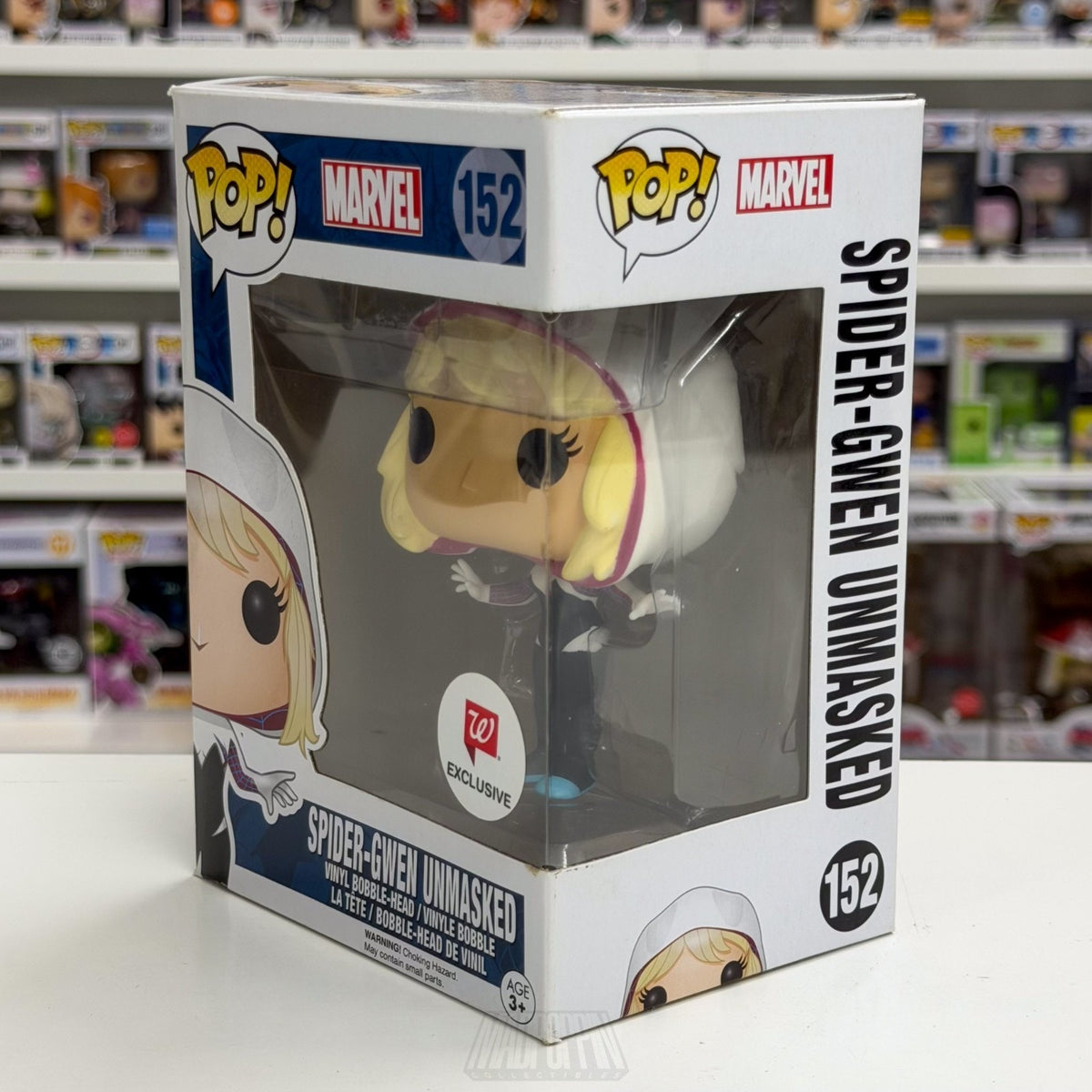 Funko Pop Marvel Spider-Gwen Unmasked Walgreens 152 Spider-Woman Vinyl Figure