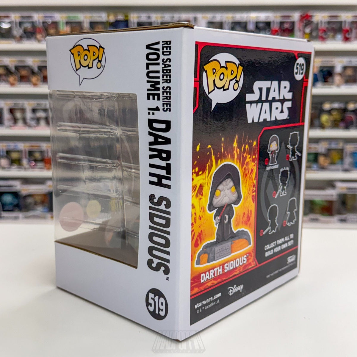 Funko Pop Star Wars Red Saber Series Darth Sidious Glow GameStop 519 Toy Figure