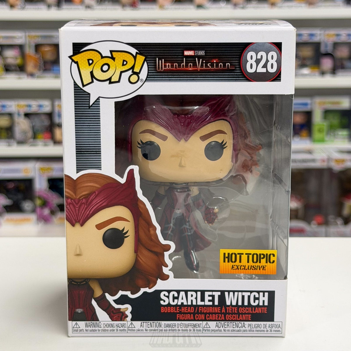 Funko Pop Marvel WandaVision Scarlet Witch Levitating Hot Topic 828 Vinyl Figure