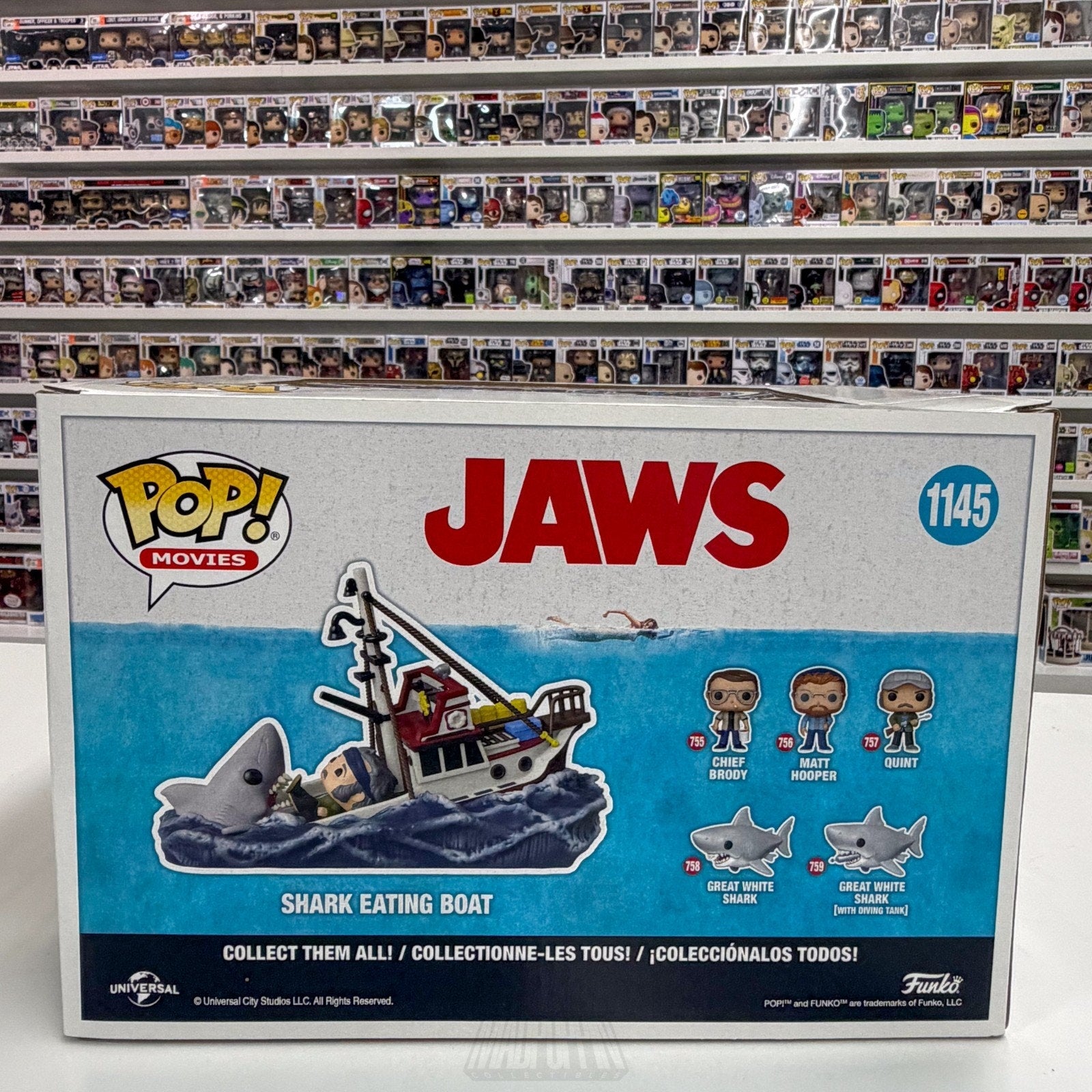 Funko Pop Movies Moments Jaws Shark Eating Boat GameStop 1145 Toy Vinyl Figure
