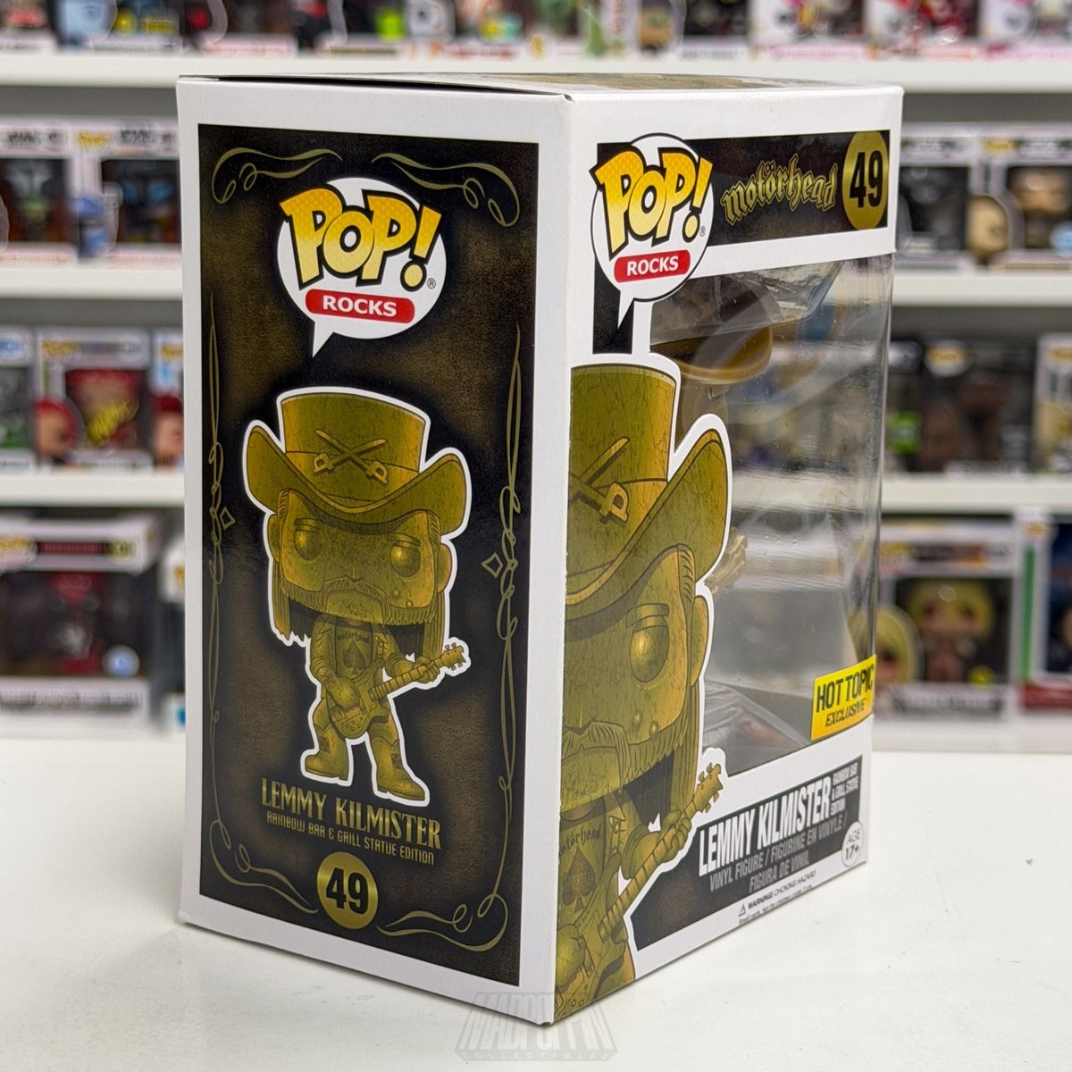 Funko Pop Rocks Motorhead Lemmy Kilmister Gold Hot Topic 49 Heavy Metal Figure