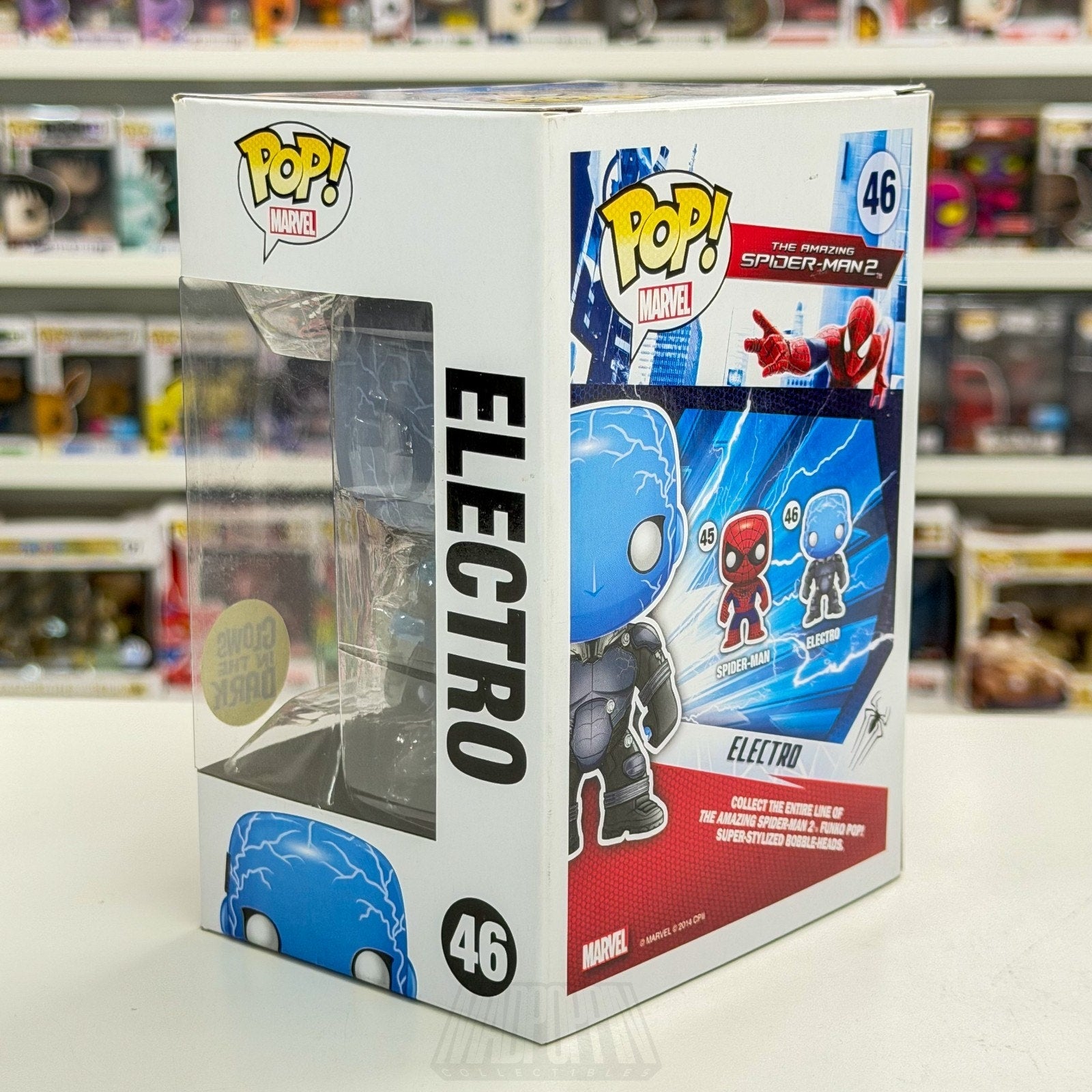Funko Pop Marvel Amazing Spider-Man 2 Electro Glow 46 Oscorp Toy Vinyl Figure