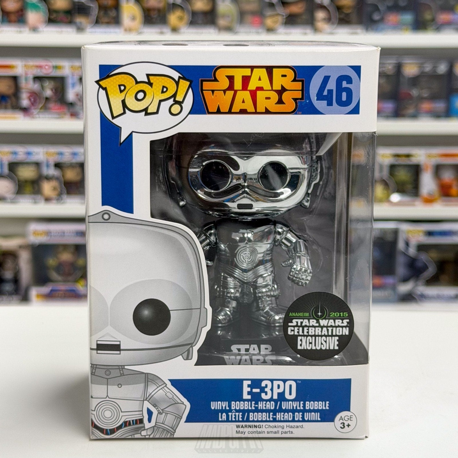 Funko Pop Star Wars E-3PO Chrome Celebration Exclusive Blue Box 46 Vinyl Figure