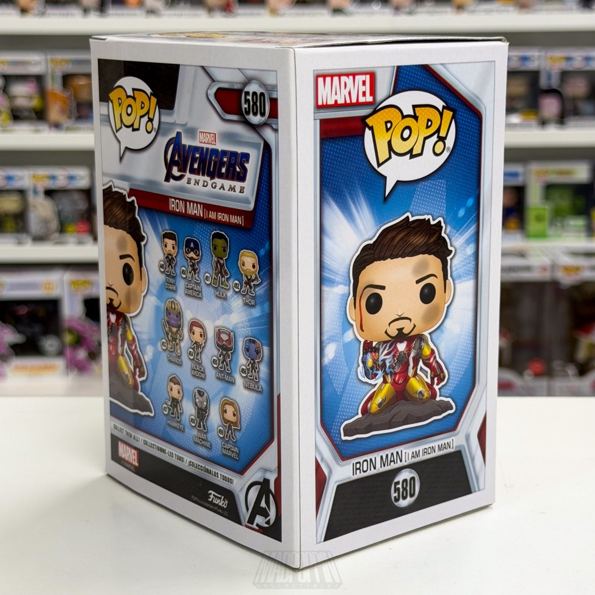 Funko PopMarvel Avengers Endgame I Am Iron Man Glow PX 580 Snap Toy Vinyl Figure
