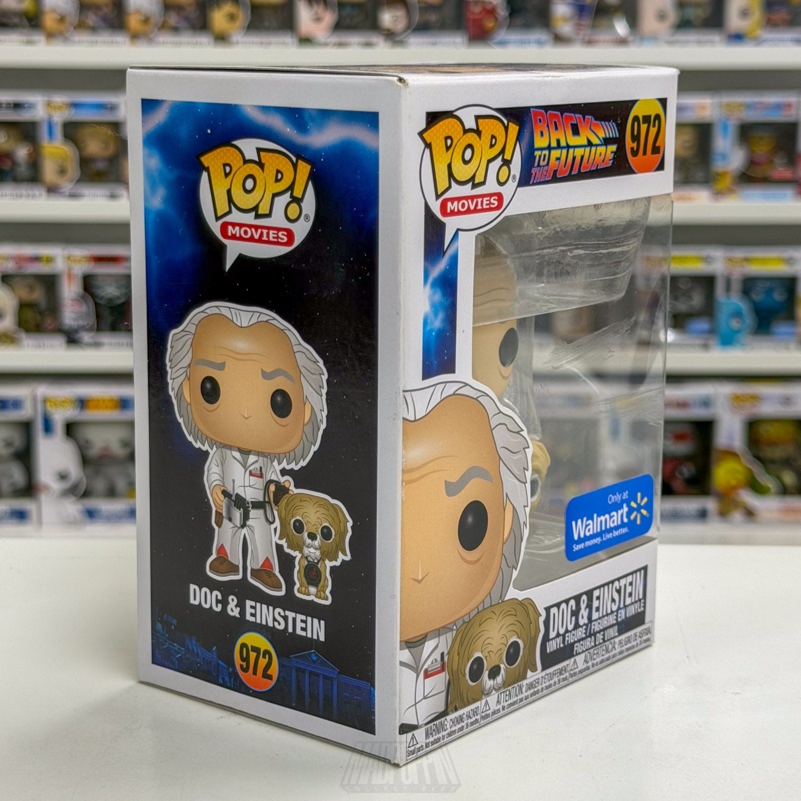 Funko Pop Movies Back to the Future Doc Brown Einstein Walmart 972 Vinyl Figure