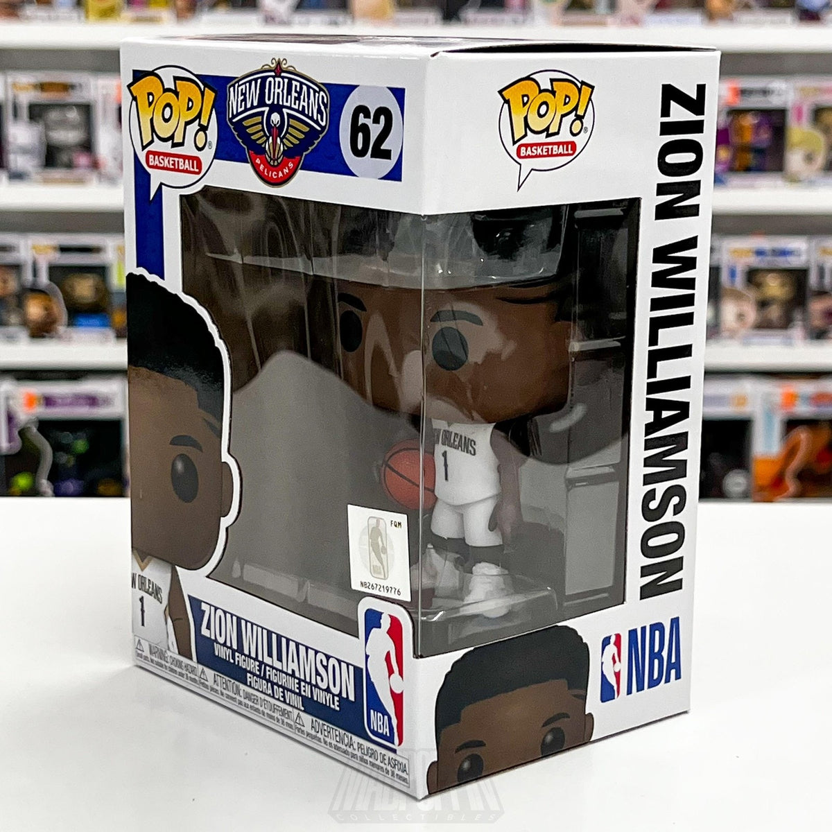 Funko Pop! NBA Zion Williamson #62 New Orleans Pelicans Vinyl Figure Collectible