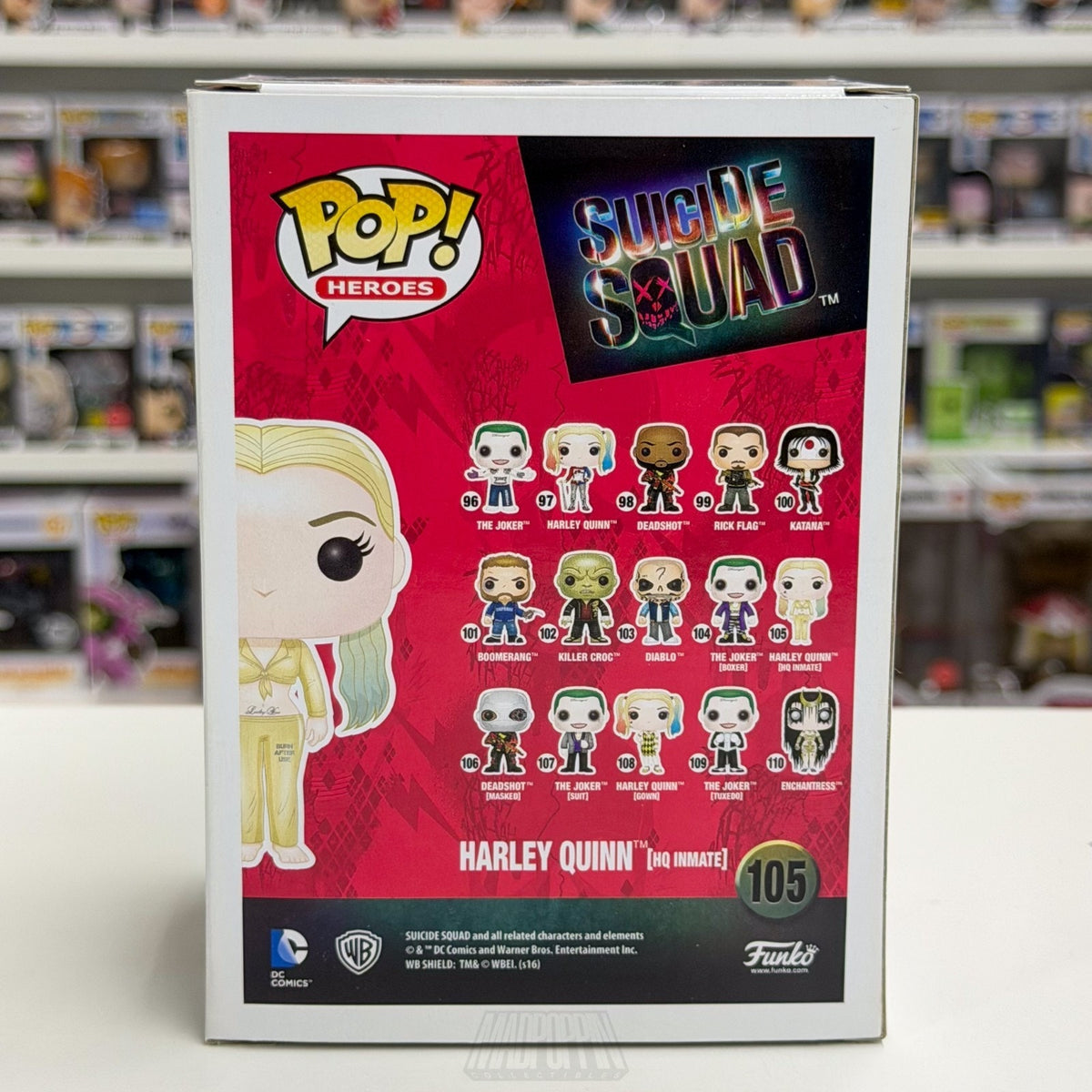 Funko Pop DC Heroes Suicide Squad Harley Quinn Inmate GameStop 105 Vinyl Figure