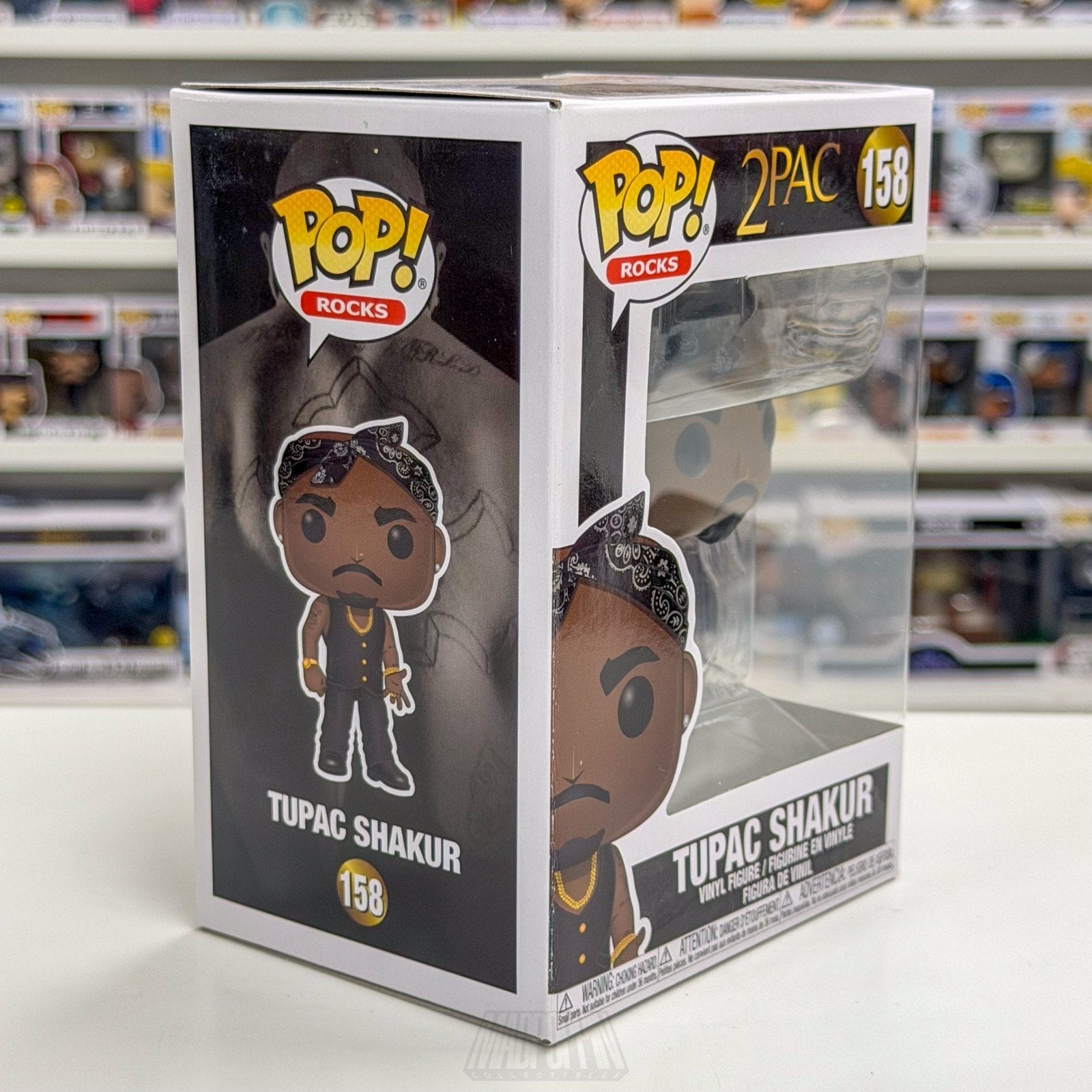 Funko Pop Rocks Tupac Shakur Black Vest 2Pac 158 Gangster Rap Hip Hop Figure