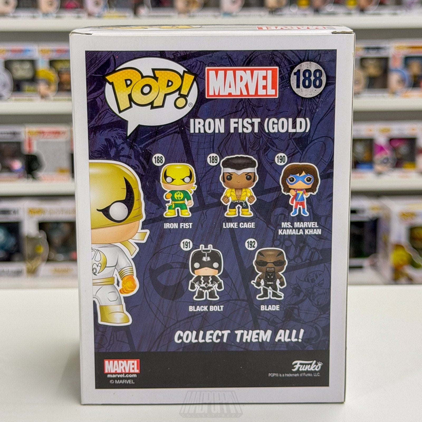 Funko Pop Marvel Iron Fist Gold PX 188 Danny Rand Martial Artist Vinyl Figure