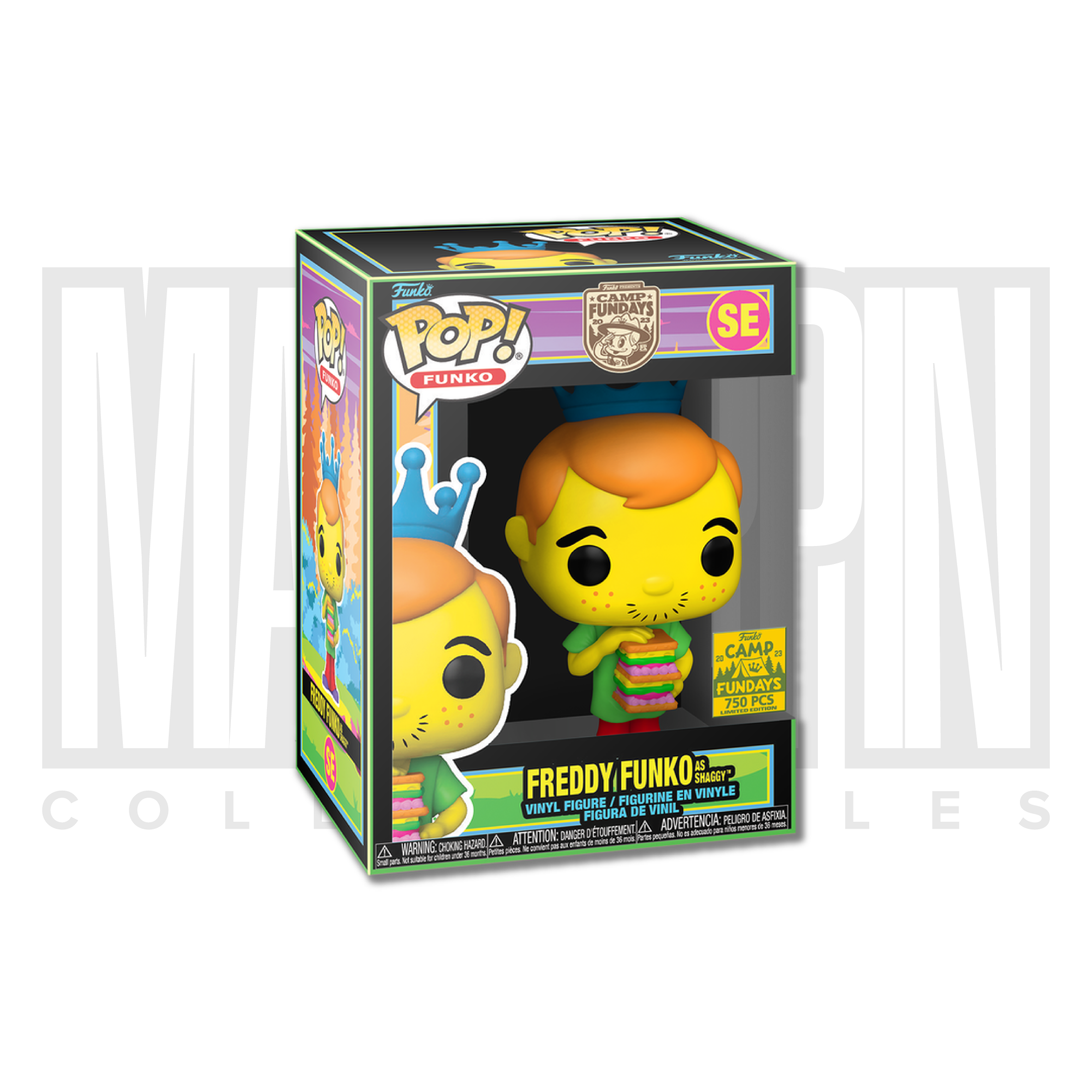 Funko Pop Camp Fundays Animation Scooby-Doo Freddy as Shaggy Blacklight LE 750 SE