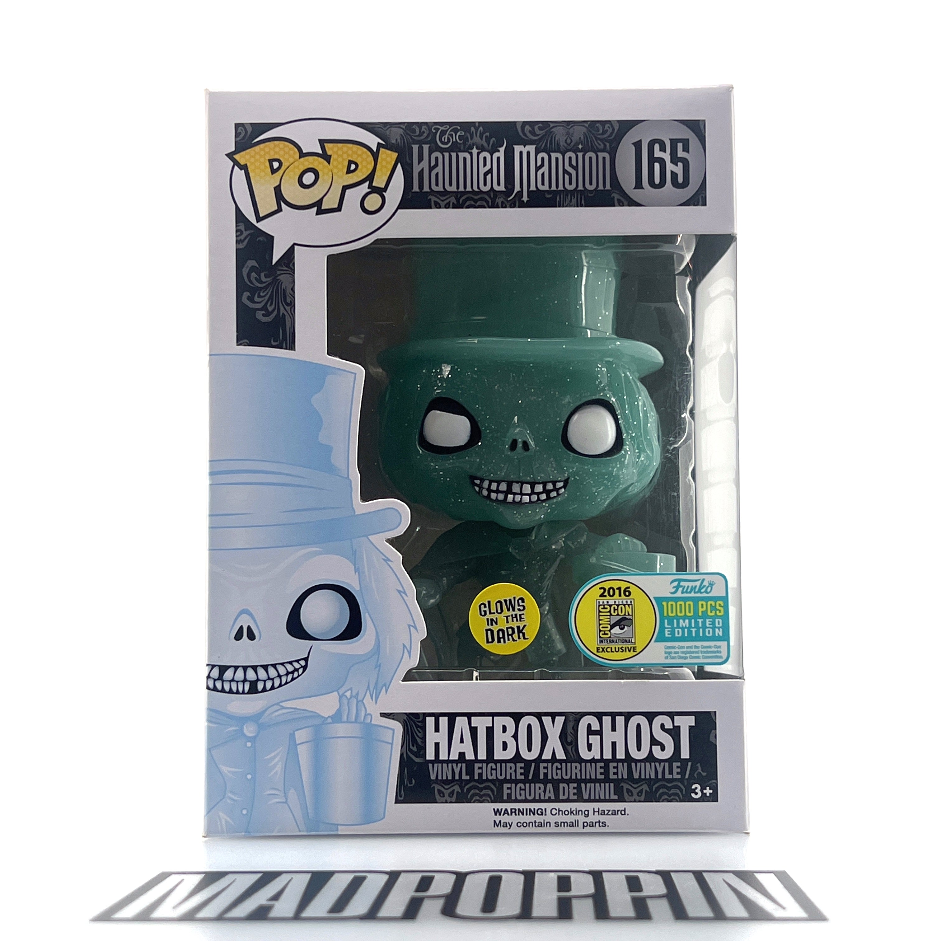Funko Pop Disney The Haunted Mansion Hatbox Ghost Glow SDCC LE 1,000 pcs #165