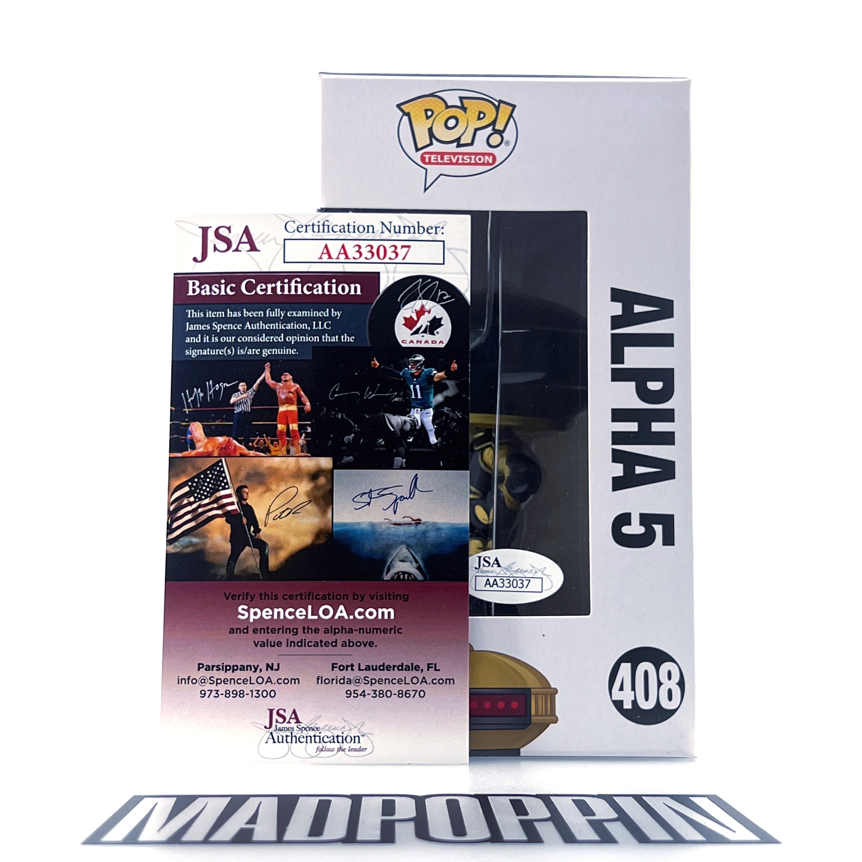 Funko Pop Mighty Morphin Power Rangers Alpha 5 Bait Black Gold Signed JSA #408