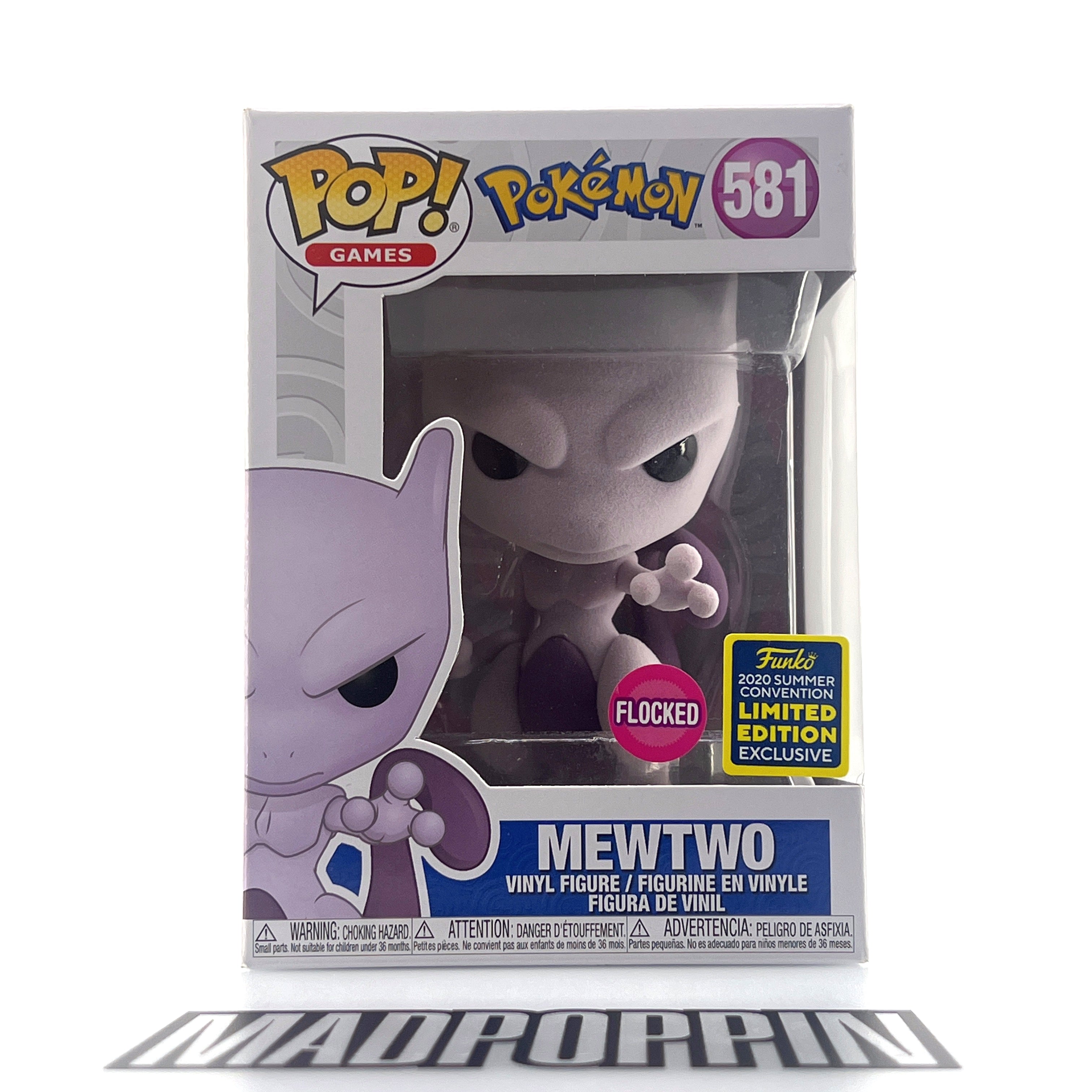 Funko Pop Games Pokemon Mewtwo Flocked Summer Convention SDCC #581