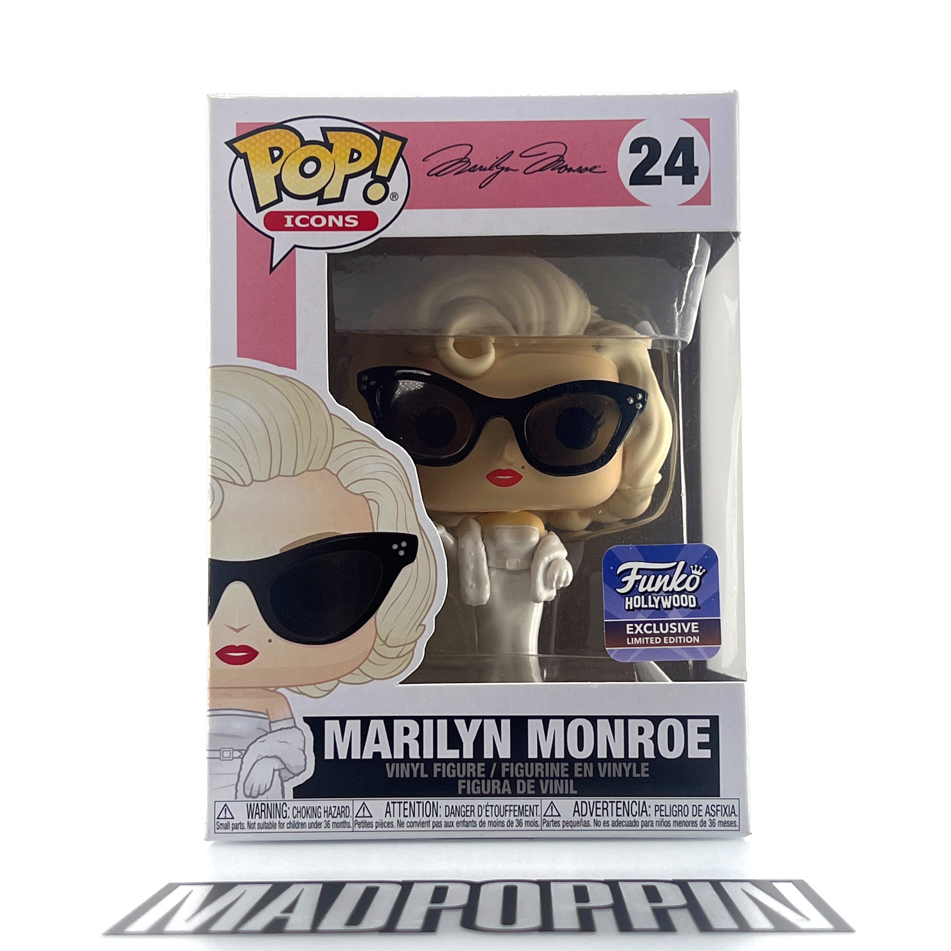 Funko Pop Icons Marilyn Monroe w/Sunglasses Hollywood Exclusive #24