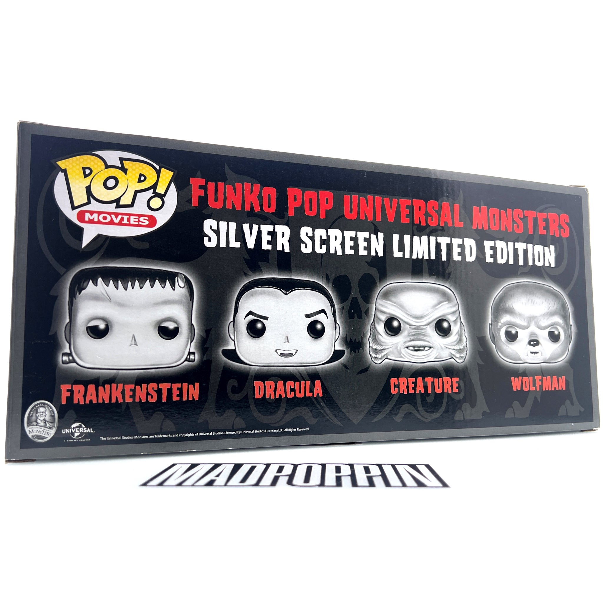 Funko Pop Movies Universal Monsters Wolfman Creature Dracula Frankenstein Gemini Metallic 4 Pack