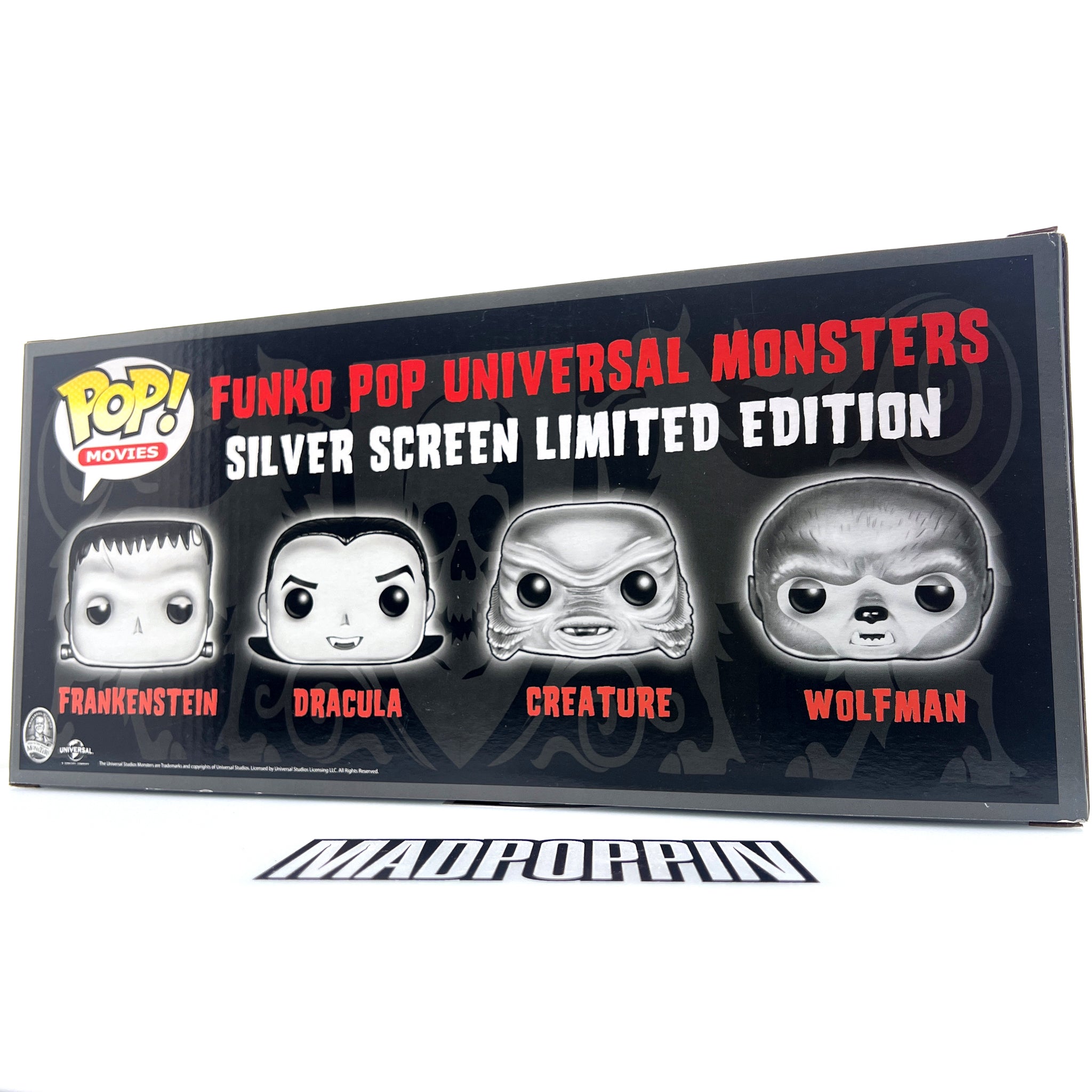 Funko Pop Movies Universal Monsters Wolfman Creature Dracula Frankenstein Gemini Metallic 4 Pack