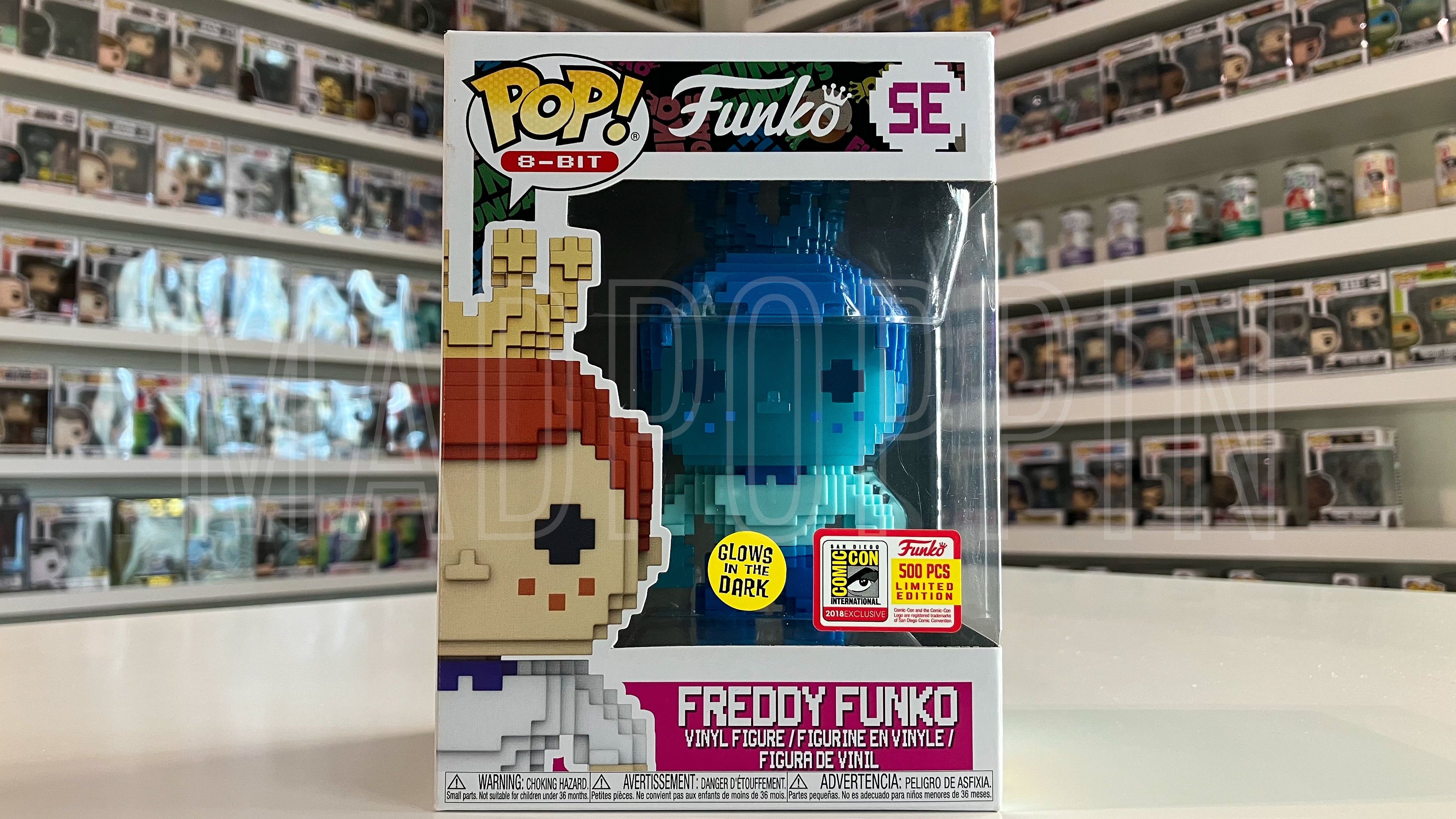 Funko POP! 8-Bit Freddy Funko Blue Glow Fundays San Diego Comic Con 500 PCS SE