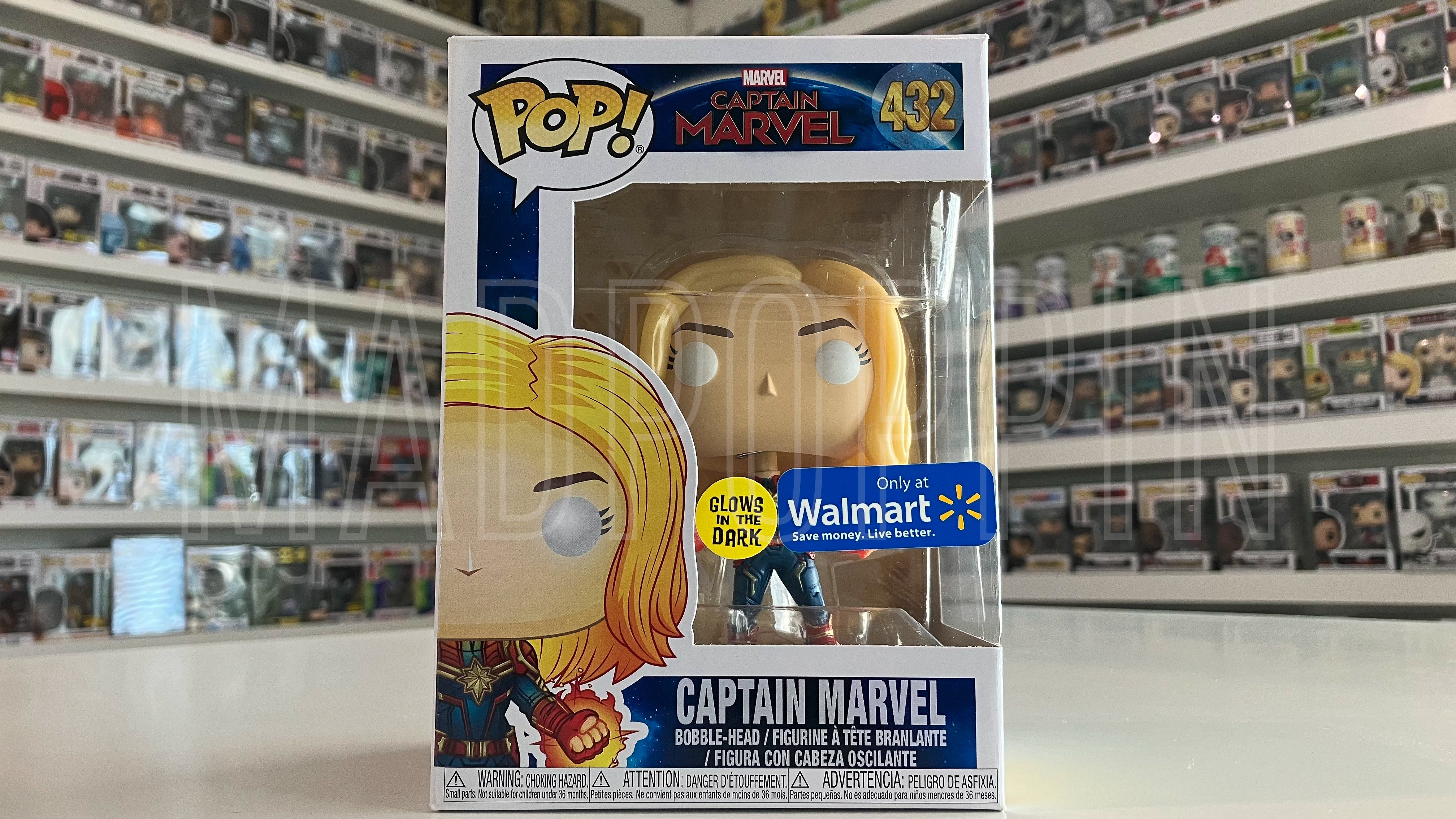 Funko POP! Captain Marvel Glow In The Dark Walmart Exclusive #432