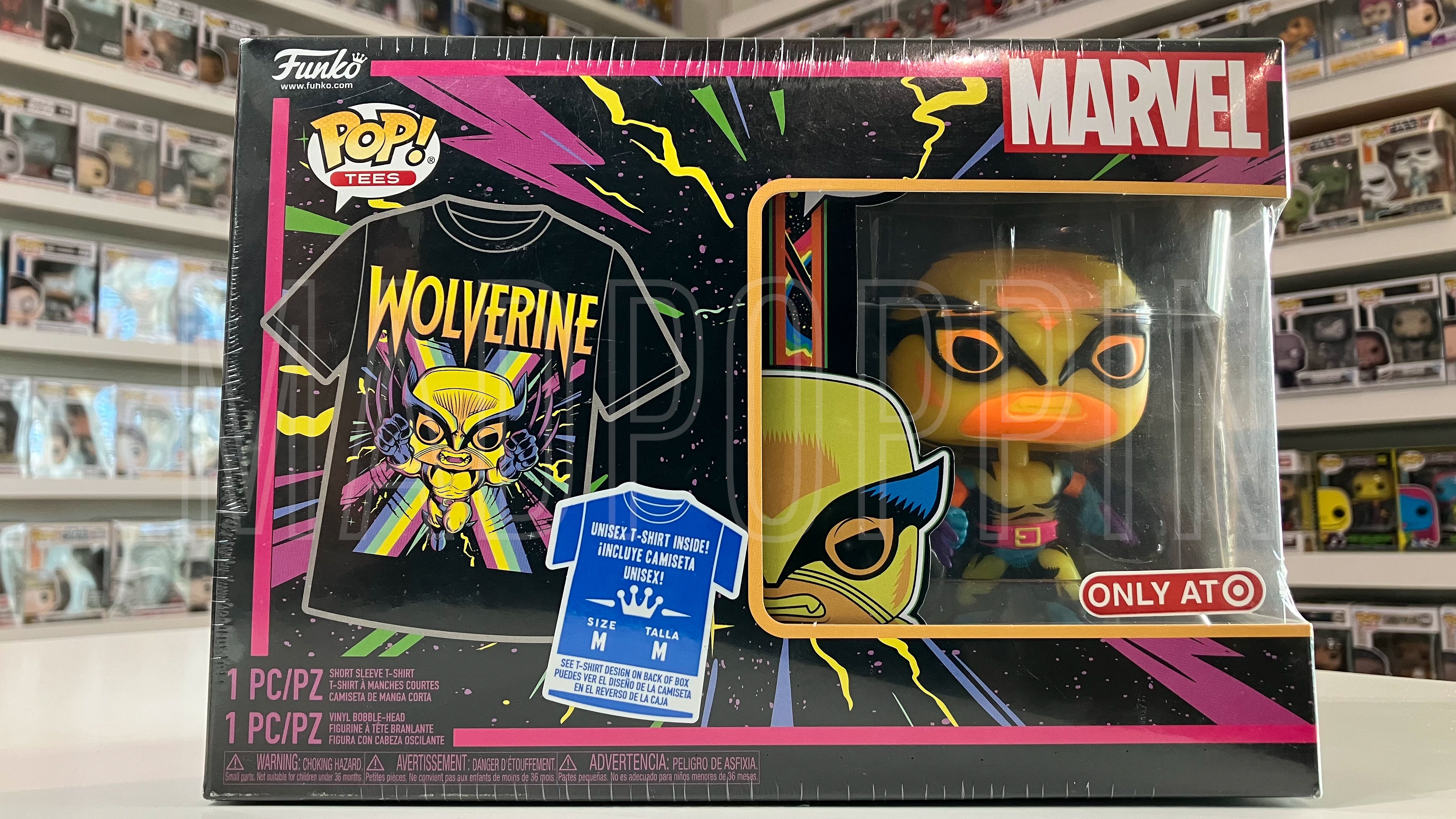 Funko Pop Tees Marvel Wolverine First Appearance Black Light Sz M 802