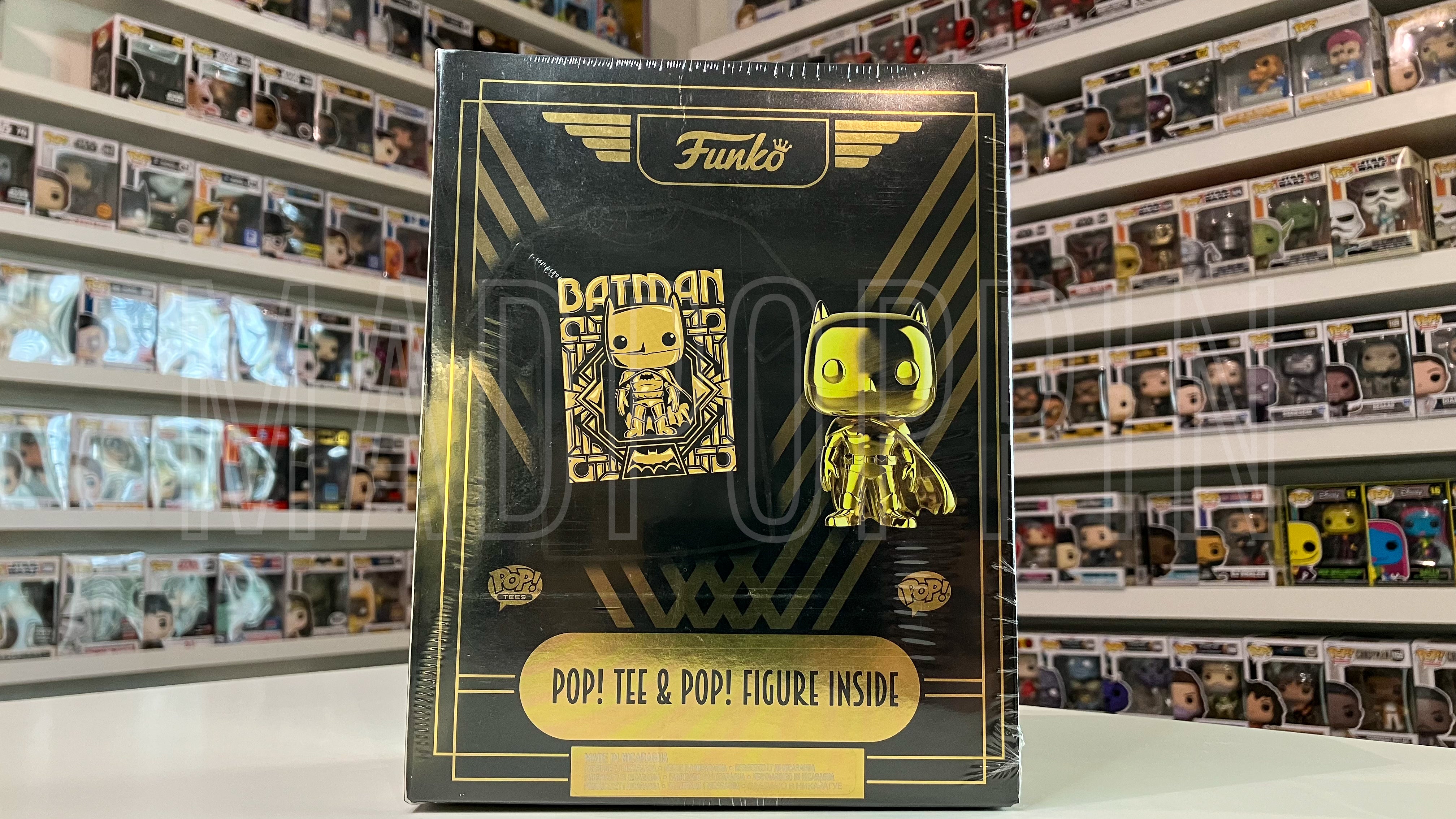 Funko Pop Tees Heroes: DC Super Heroes - Batman (Gold Chrome) (Size Small Tee)