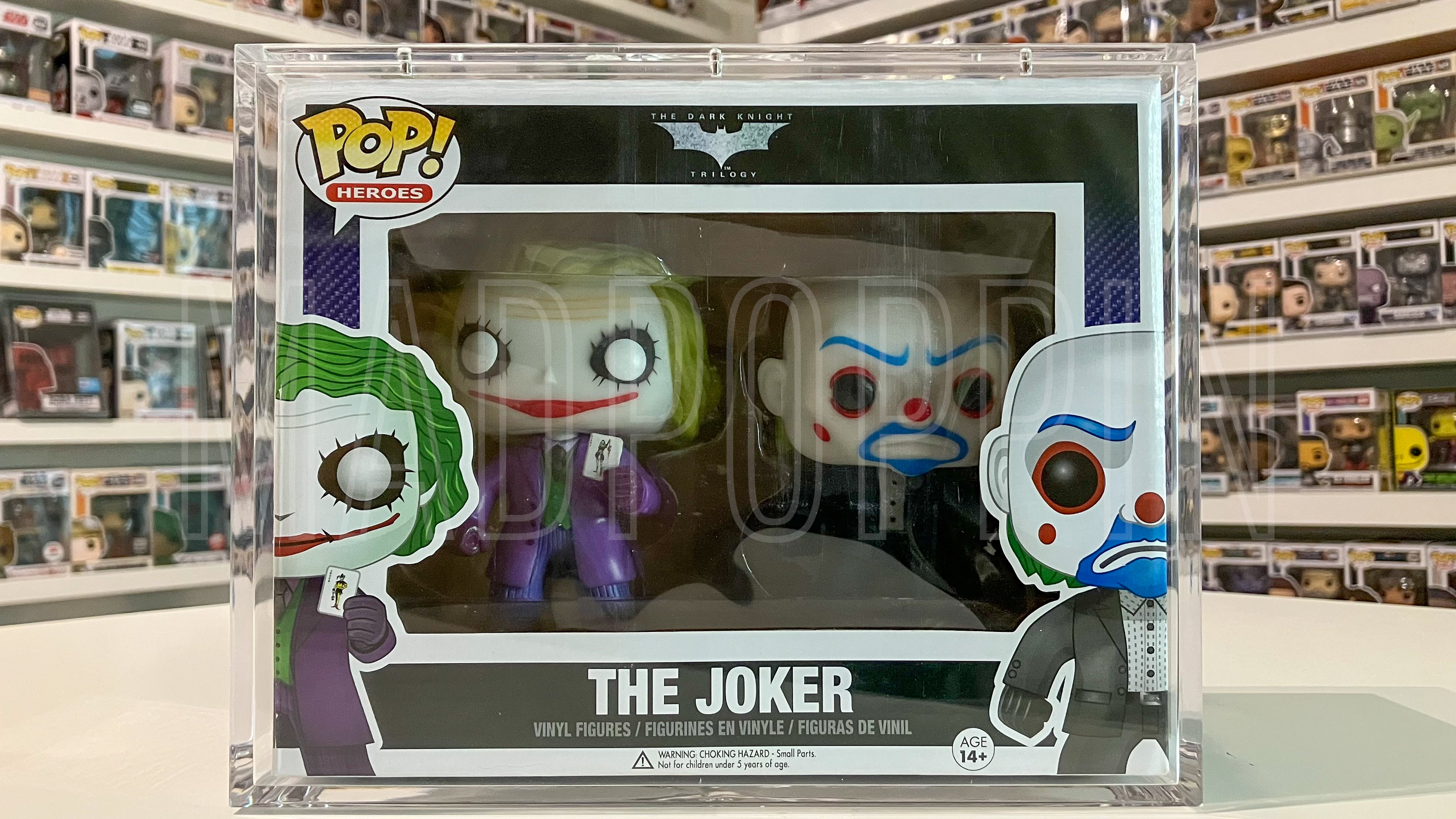 Funko Pop The Dark Knight Joker & Joker Bank Robber Glow wo Gemini Sticker 2 Pack