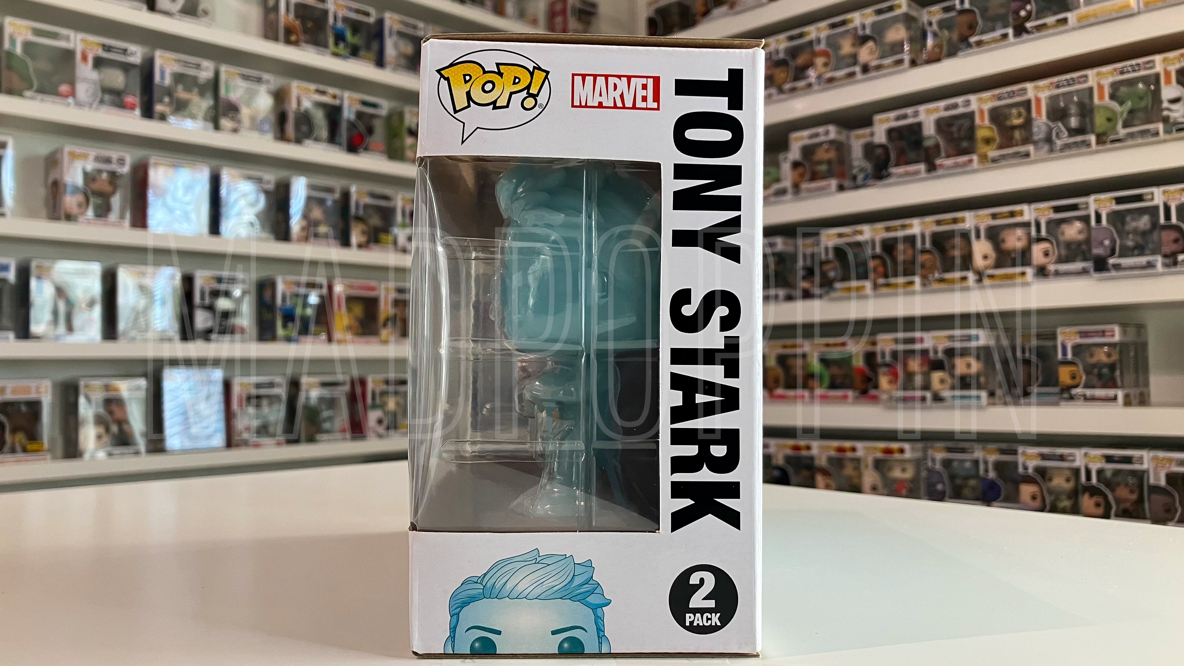 Funko POP! Marvel Avengers Endgame Morgan & Tony Stark Glow Pop In A Box 2 Pack