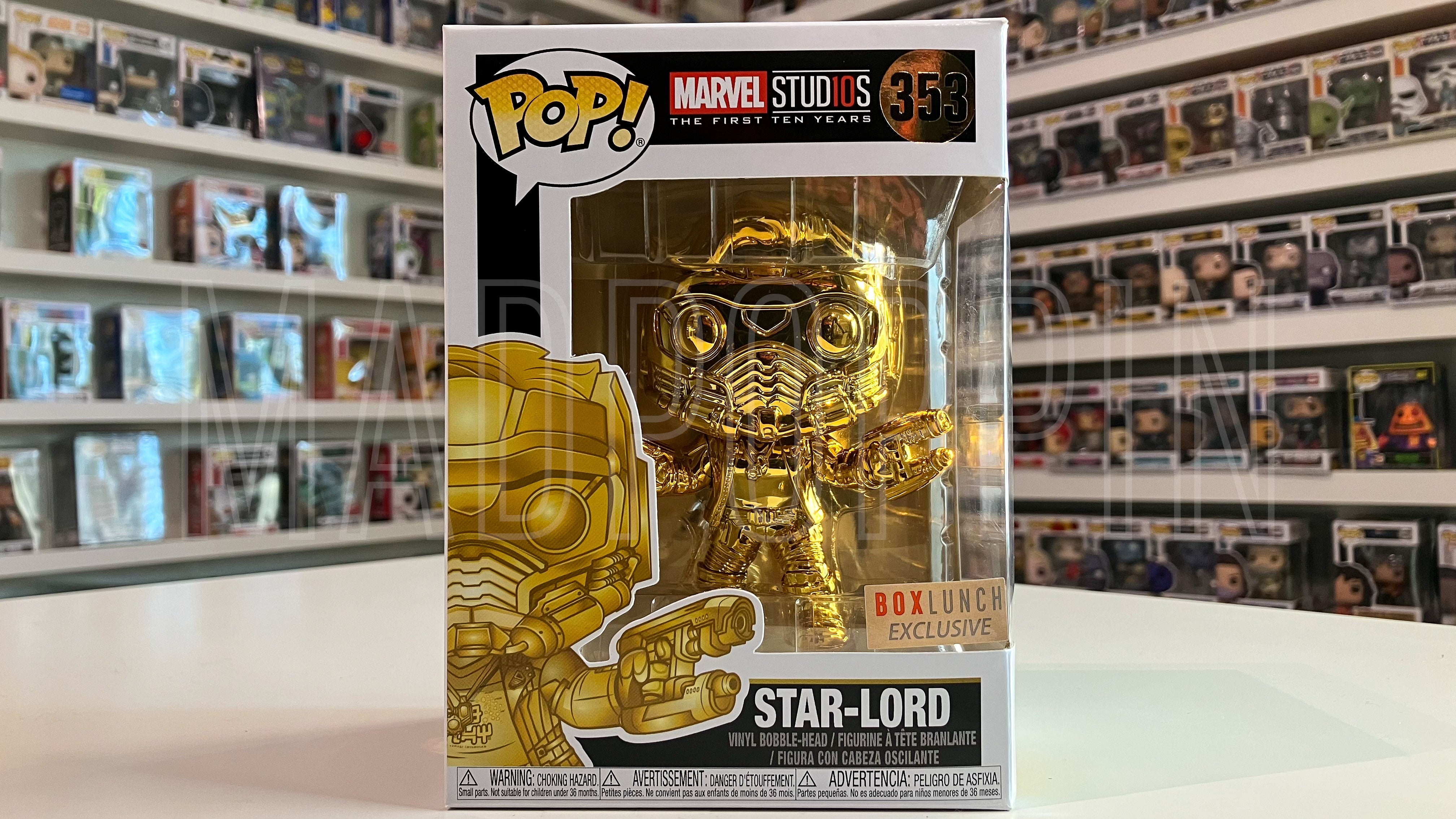 Funko POP! Marvel Studios First Ten Years Star-Lord Gold Chrome BoxLunch #353