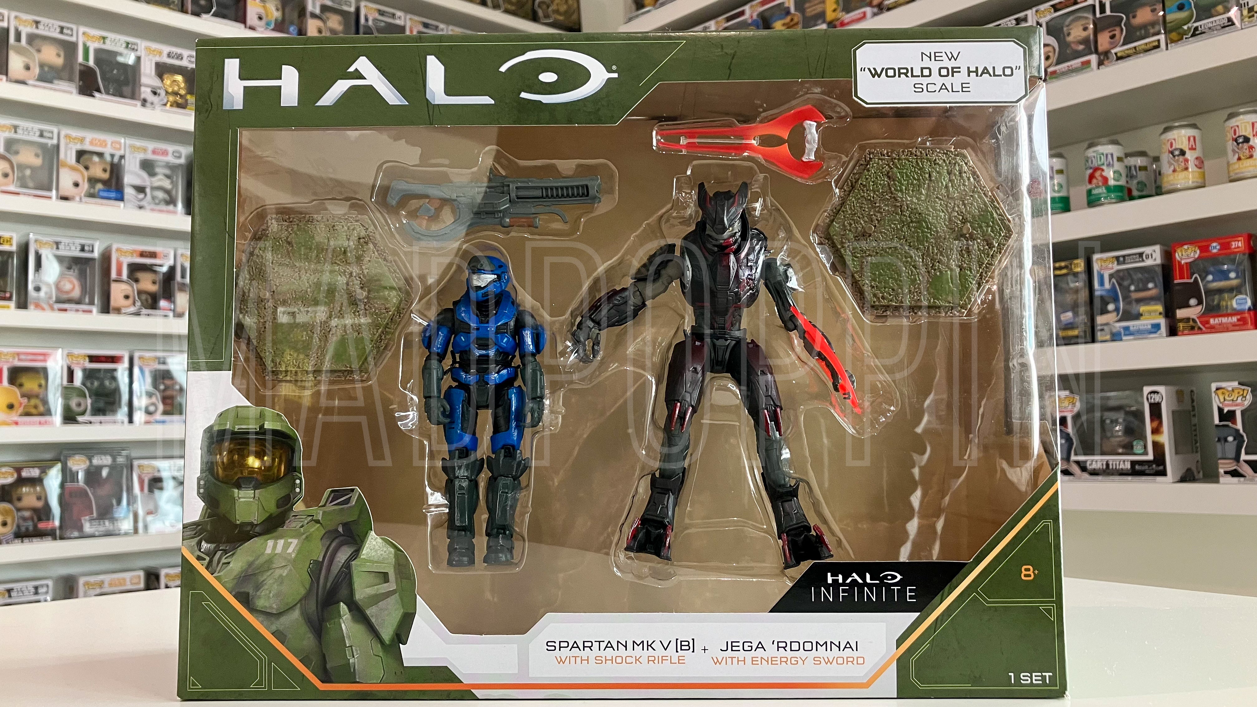 Wicked Cool Toys Halo Infinite Xbox Spartan MK V [B] Shock Rifle + Jega 'Rdomnai Energy Sword